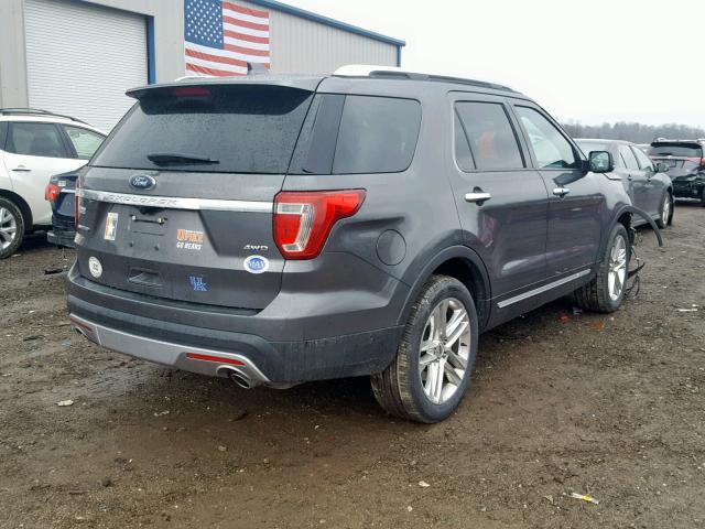 1FM5K8F83HGD83569 - 2017 FORD EXPLORER L GRAY photo 4