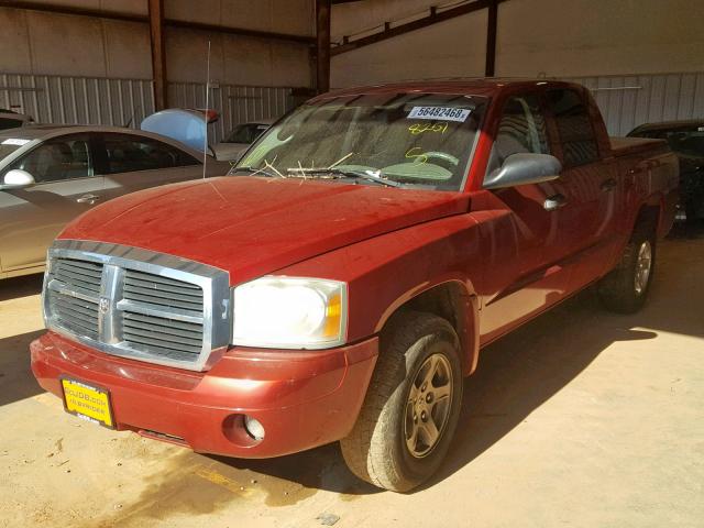 1D7HE48N76S698251 - 2006 DODGE DAKOTA QUA MAROON photo 2