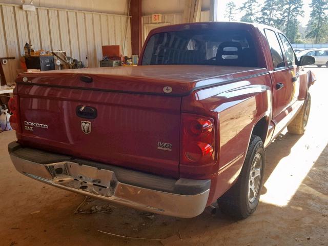 1D7HE48N76S698251 - 2006 DODGE DAKOTA QUA MAROON photo 4