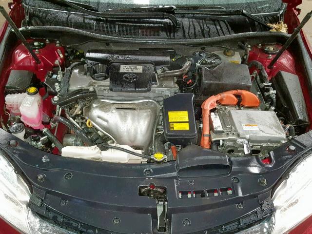 4T1BD1FKXFU157527 - 2015 TOYOTA CAMRY HYBR RED photo 7