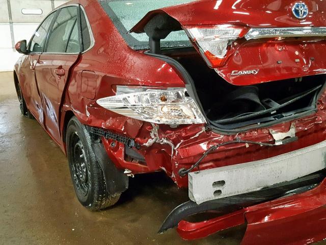 4T1BD1FKXFU157527 - 2015 TOYOTA CAMRY HYBR RED photo 9