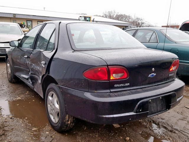 1G1JC524317298005 - 2001 CHEVROLET CAVALIER B BLACK photo 3