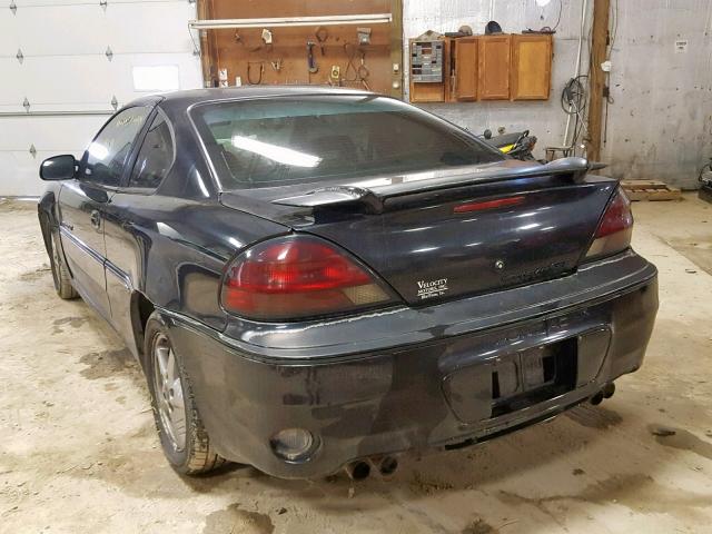 1G2NW12E21M570907 - 2001 PONTIAC GRAND AM G BLACK photo 3