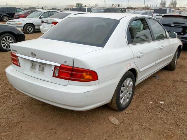 KNAGD126725107916 - 2002 KIA OPTIMA MAG WHITE photo 4