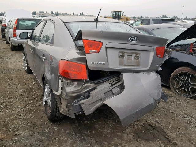 KNAFU4A23A5162891 - 2010 KIA FORTE EX GRAY photo 3