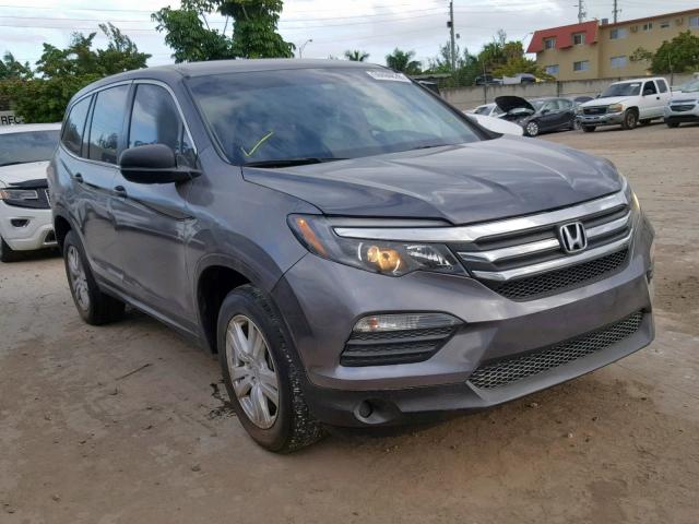 5FNYF5H1XGB036298 - 2016 HONDA PILOT LX GRAY photo 1