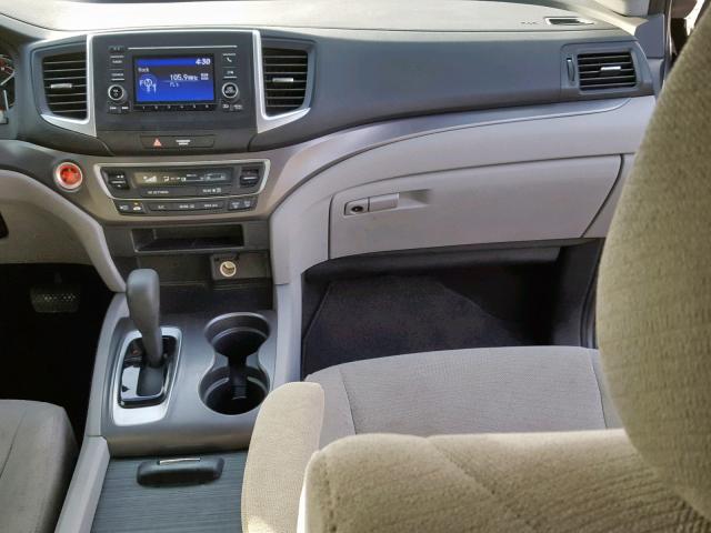 5FNYF5H1XGB036298 - 2016 HONDA PILOT LX GRAY photo 9