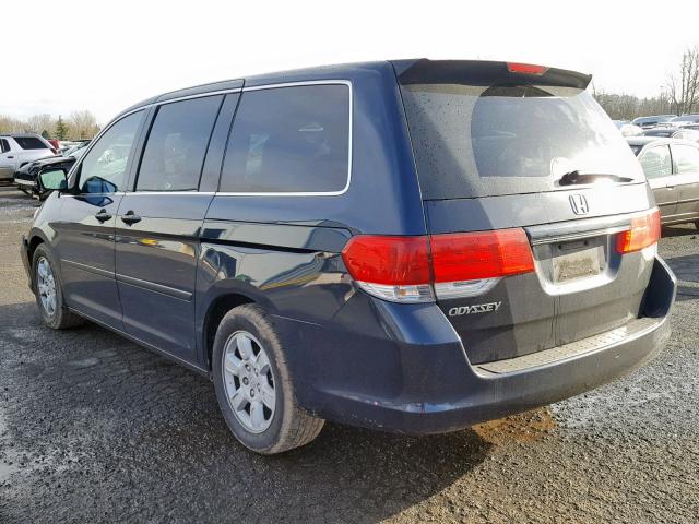 5FNRL38239B058365 - 2009 HONDA ODYSSEY LX BLUE photo 3