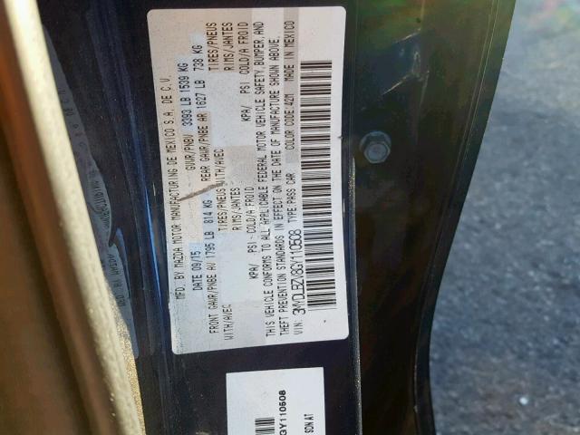 3MYDLBZV8GY110508 - 2016 TOYOTA SCION IA BLACK photo 10