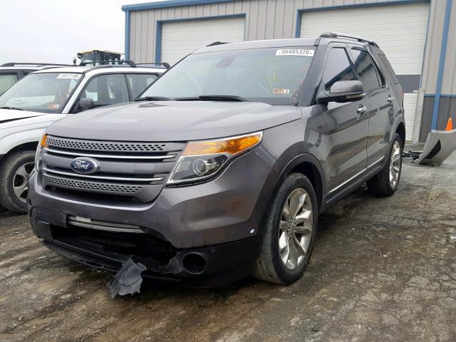 1FM5K8F86DGA40474 - 2013 FORD EXPLORER L CHARCOAL photo 2