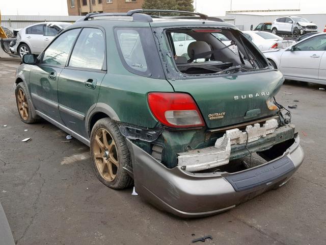 JF1GG68582H809057 - 2002 SUBARU IMPREZA OU GREEN photo 3