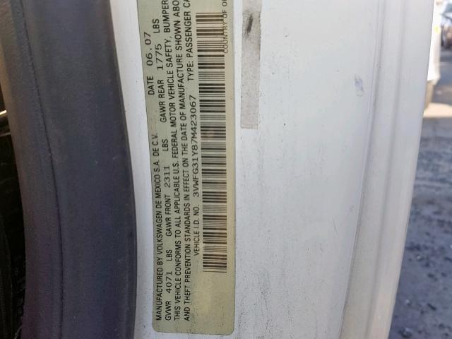3VWFG31Y87M423067 - 2007 VOLKSWAGEN NEW BEETLE Ağ foto 10