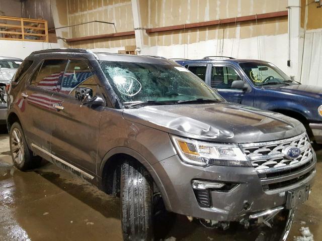 1FM5K8F8XJGB33638 - 2018 FORD EXPLORER L GRAY photo 1