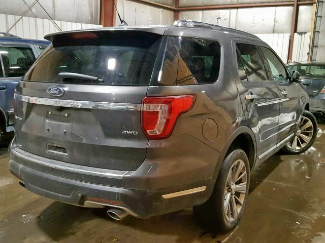 1FM5K8F8XJGB33638 - 2018 FORD EXPLORER L GRAY photo 4