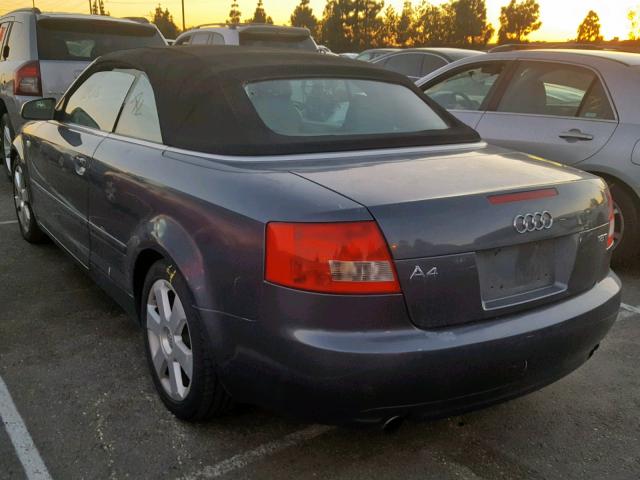 WAUAC48H66K006084 - 2006 AUDI A4 1.8 CAB GRAY photo 3