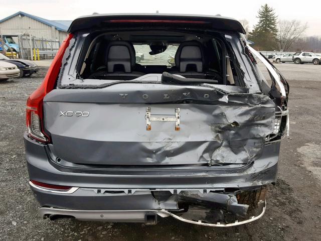 YV4A22PK0G1026441 - 2016 VOLVO XC90 T6 GRAY photo 9