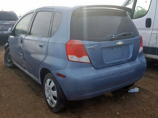 KL1TD66687B762191 - 2007 CHEVROLET AVEO BASE Көк фото 3