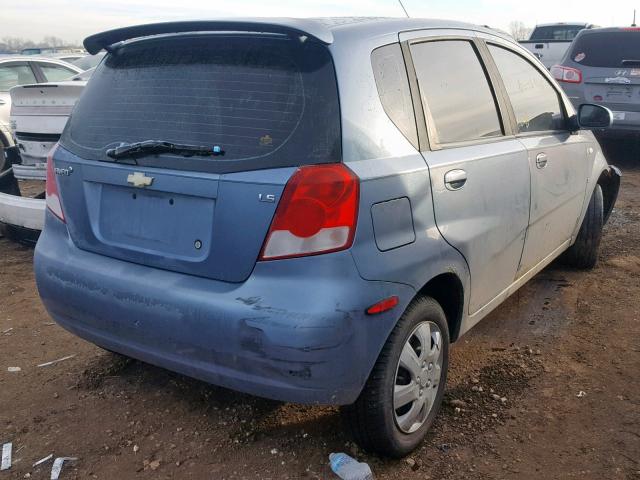 KL1TD66687B762191 - 2007 CHEVROLET AVEO BASE Көк фото 4