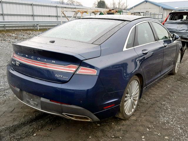 3LN6L5F9XHR601962 - 2017 LINCOLN MKZ RESERV ლურჯი ფოტო 4