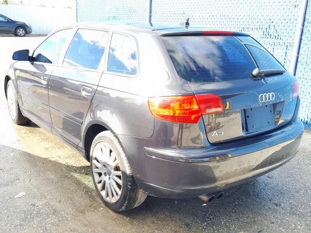 WAUNF78P37A101386 - 2007 AUDI A3 2.0 PRE GRAY photo 3