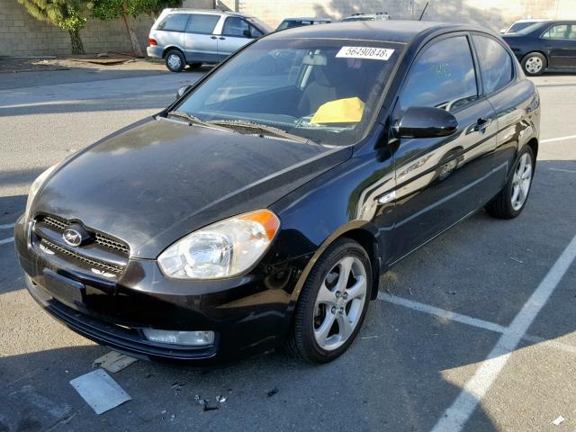 KMHCN36C67U051258 - 2007 HYUNDAI ACCENT SE BLACK photo 2