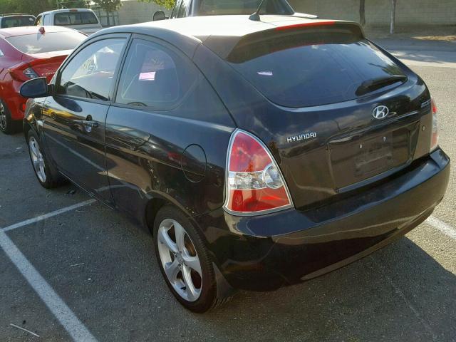 KMHCN36C67U051258 - 2007 HYUNDAI ACCENT SE BLACK photo 3