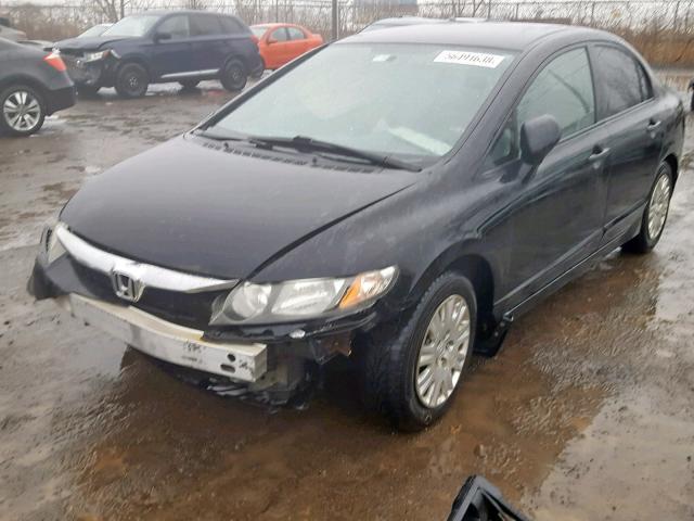 2HGFA1F22AH019184 - 2010 HONDA CIVIC DX BLACK photo 2