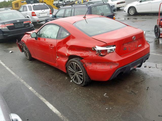 JF1ZNAA13D1730285 - 2013 TOYOTA SCION FR-S RED photo 3