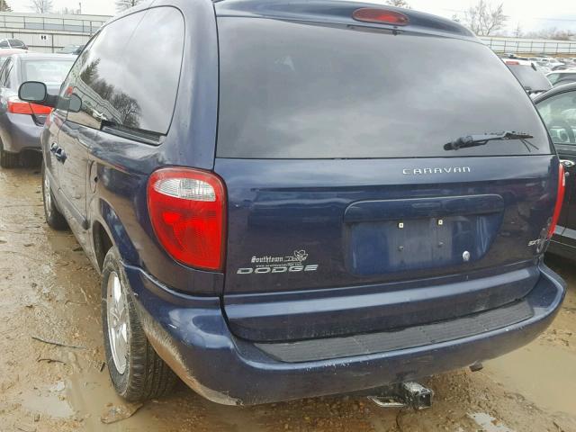 1D4GP45R25B435755 - 2005 DODGE CARAVAN SX BLUE photo 3