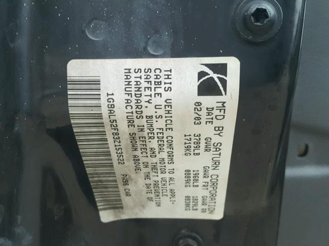 1G8AL52F83Z153522 - 2003 SATURN ION LEVEL RED photo 10