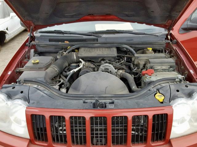 1J4GR48K95C642587 - 2005 JEEP GRAND CHER RED photo 7