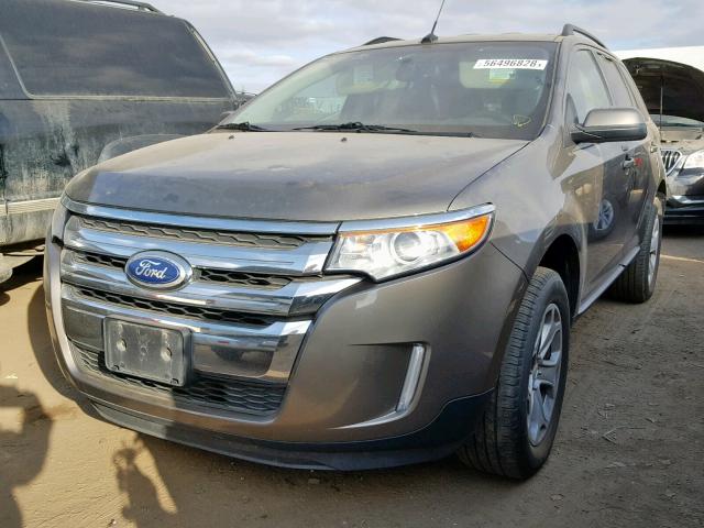 2FMDK4JC9DBC23147 - 2013 FORD EDGE SEL BROWN photo 2