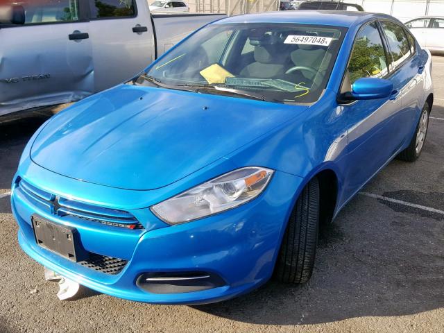 1C3CDFAA8FD205258 - 2015 DODGE DART SE BLUE photo 2