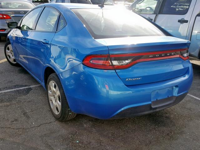 1C3CDFAA8FD205258 - 2015 DODGE DART SE BLUE photo 3