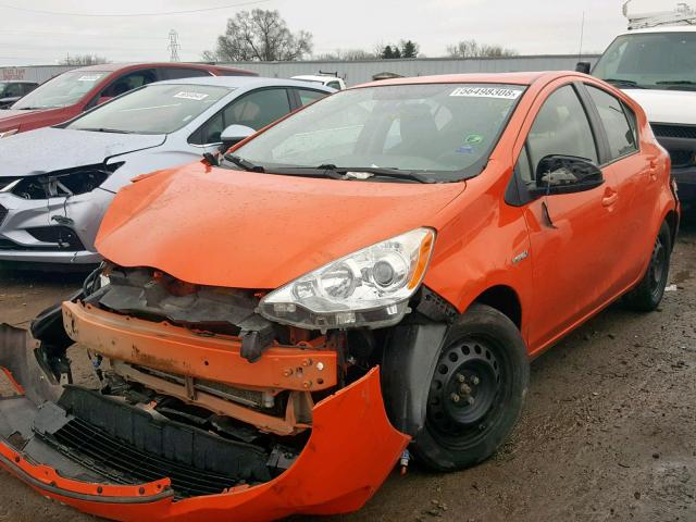 JTDKDTB34C1029215 - 2012 TOYOTA PRIUS C ORANGE photo 2