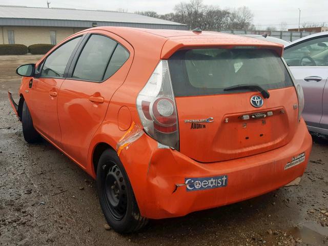 JTDKDTB34C1029215 - 2012 TOYOTA PRIUS C ORANGE photo 3