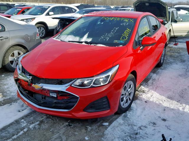 1G1BJ5SM9K7104458 - 2019 CHEVROLET CRUZE RED photo 2