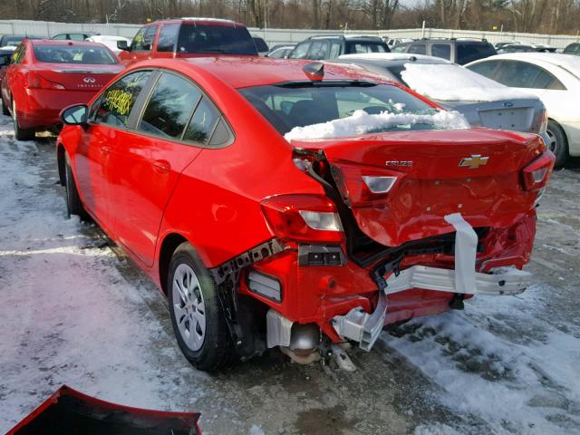 1G1BJ5SM9K7104458 - 2019 CHEVROLET CRUZE RED photo 3