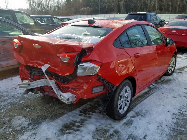 1G1BJ5SM9K7104458 - 2019 CHEVROLET CRUZE RED photo 4