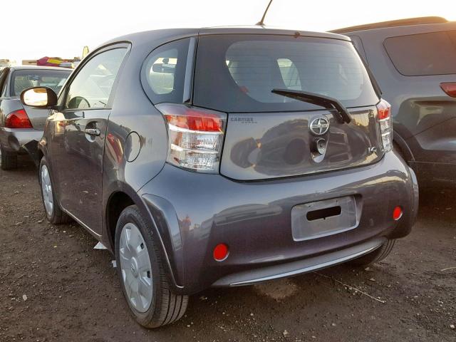 JTNJJXB0XCJ014358 - 2012 TOYOTA SCION IQ GRAY photo 3