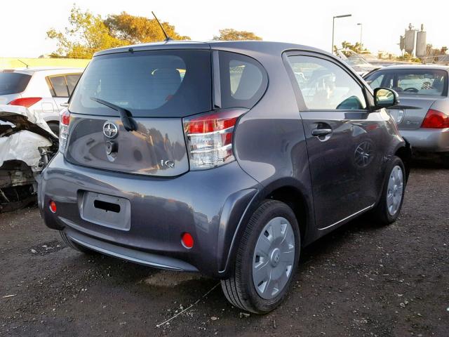 JTNJJXB0XCJ014358 - 2012 TOYOTA SCION IQ GRAY photo 4