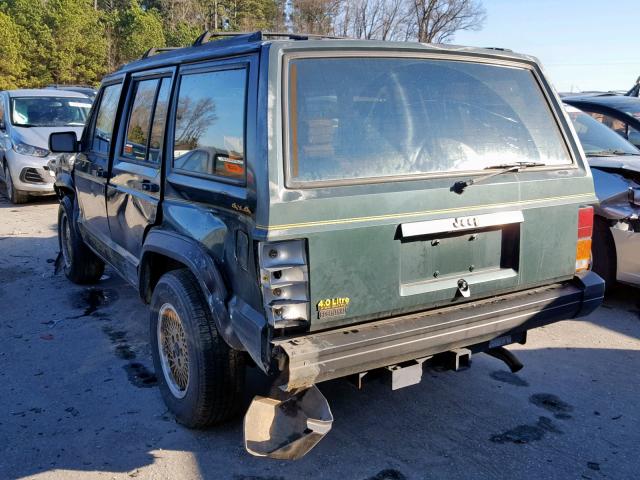 1J4FJ78S9NL186028 - 1992 JEEP CHEROKEE L GREEN photo 3