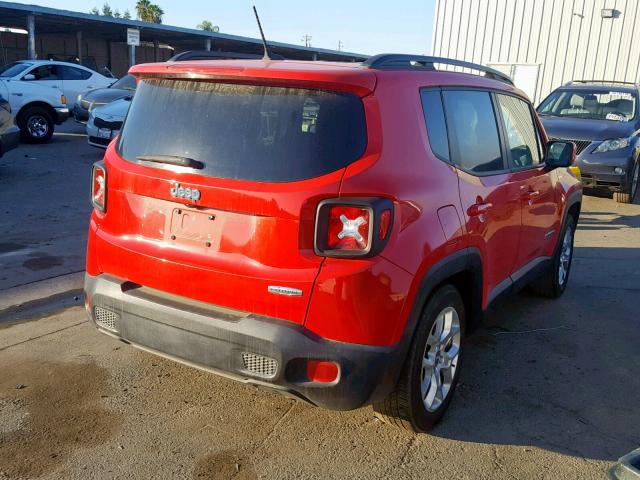 ZACCJABTXFPC03634 - 2015 JEEP RENEGADE L RED photo 4