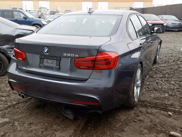 WBA8E1C59JA756291 - 2018 BMW 330E GRAY photo 4