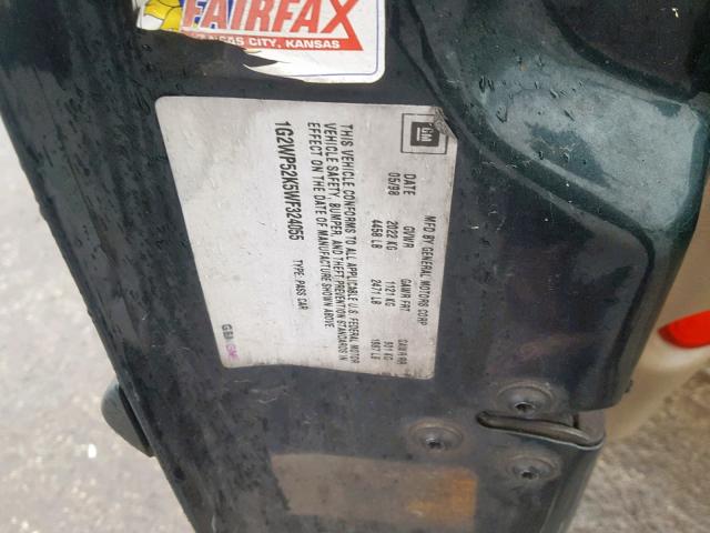 1G2WP52K5WF324055 - 1998 PONTIAC GRAND PRIX მწვანე ფოტო 10