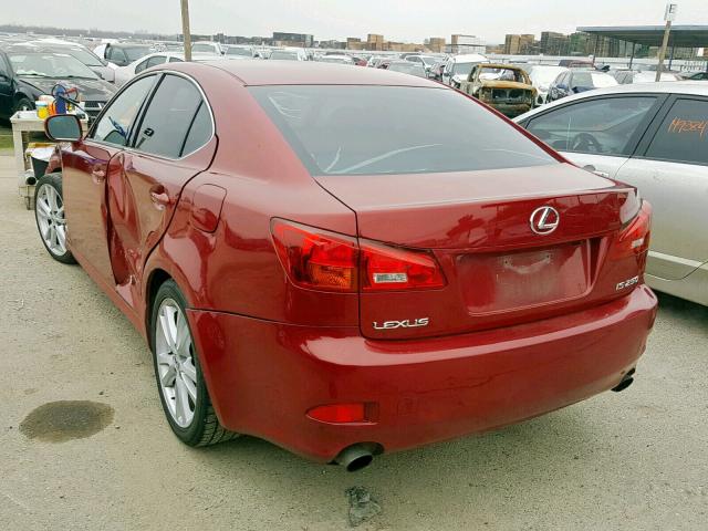 JTHBK262565012212 - 2006 LEXUS IS 250 BURGUNDY photo 3