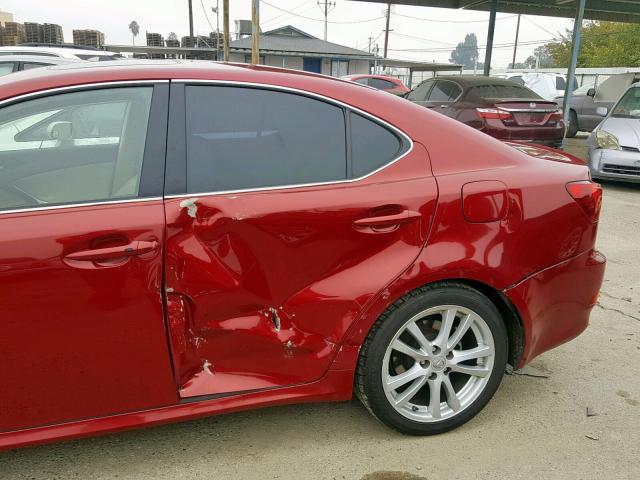 JTHBK262565012212 - 2006 LEXUS IS 250 BURGUNDY photo 9