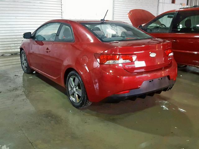 KNAFU6A28A5152966 - 2010 KIA FORTE EX RED photo 3