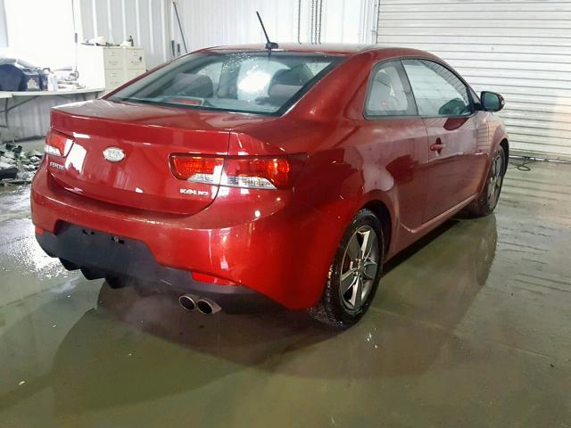 KNAFU6A28A5152966 - 2010 KIA FORTE EX RED photo 4