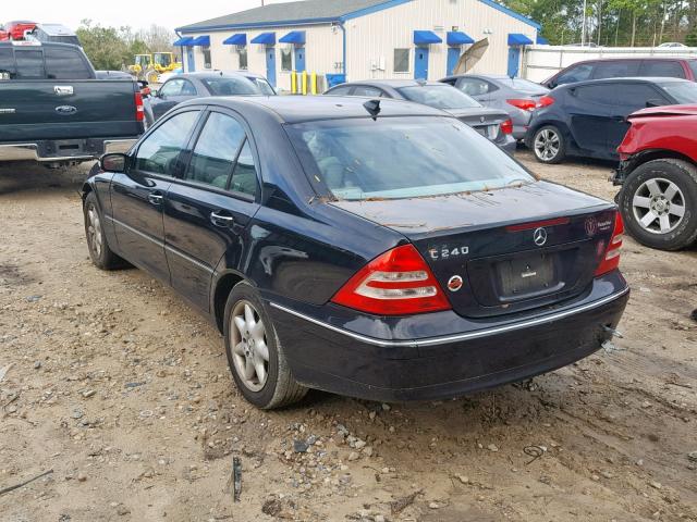 WDBRF61J42F153656 - 2002 MERCEDES-BENZ C 240 BLACK photo 3